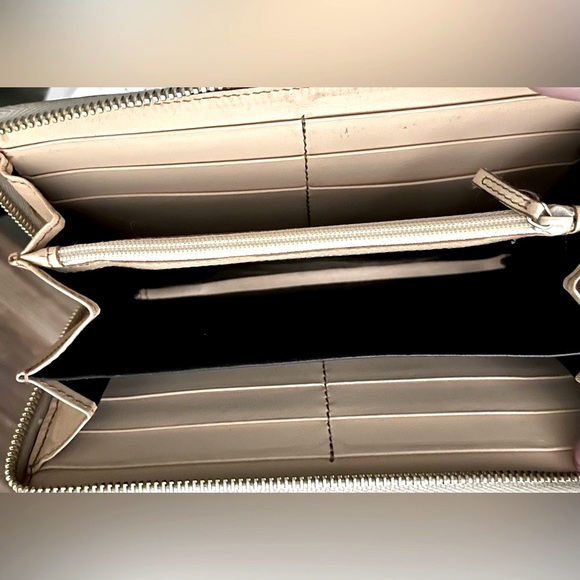 Gucci Floral Cream Canvas Continental Bamboo Tassel Zip Around Wallet Authentic - Picture 7 of 8